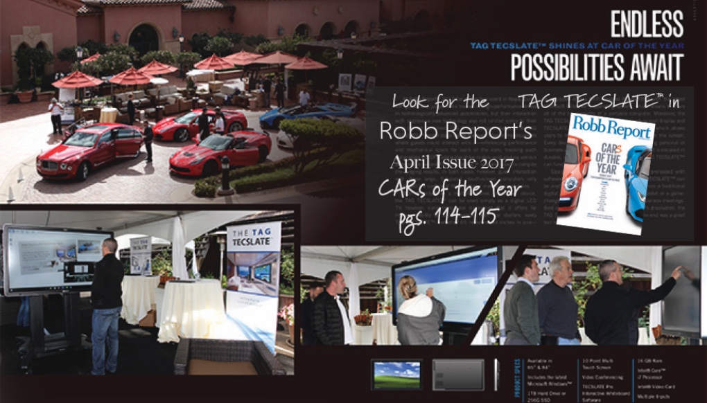 TAG TECSLATE™ shines at Robb Report’s Car of the Year